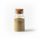 Bhui Amla (Chanca Piedra) Powder in a glass jar on white background