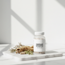 Nutridom Siberian Ginseng 120 Capsules on marble surface with botanical accents