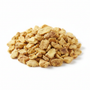 Premium dried goldenseal root cut and sifted on white background