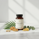 Herbal Slim Ultimate Strength Garcinia Cambogia 60 Caps on marble surface with botanical accents