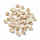 Dried Hydrangea root cut and sifted pieces on white background