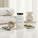 Nutridom Chitosan 120 Capsules bottle on white marble surface with botanical accents