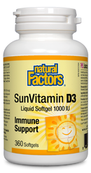 Natural Factors SunVitamin D3  1000 IU  360 Softgels