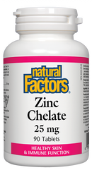 Natural Factors Zinc Chelate  25 mg  90 Tablets