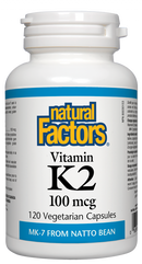 Natural Factors Vitamin K2  100 mcg  120 Vegetarian Capsules