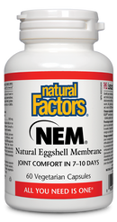 Natural Factors NEM® Natural Eggshell Membrane  500 mg  60 Capsules