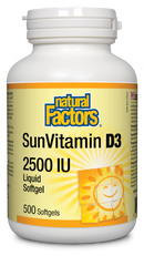Natural Factors SunVitamin D3  2500 IU  500 Softgels
