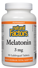 Natural Factors Melatonin   3 mg  90 Sublingual Tablets Peppermint