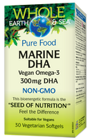Whole Earth & Sea® Pure Food Marine DHA Vegan Omega-3  300 mg  30 Vegetarian Softgels