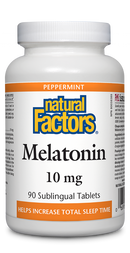 Natural Factors Melatonin  10 mg  90 Sublingual Tablets Peppermint