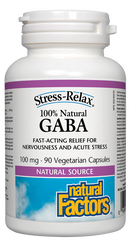 Natural Factors 100% Natural GABA   100 mg  90 Vegetarian Capsules