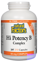 Natural Factors Hi Potency B Complex  50 mg  210 Capsules