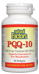 Natural Factors PQQ-10  PQQ 20 mg · Coenzyme Q10 200 mg  60 Softgels