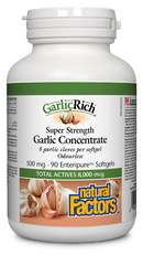 Natural Factors GarlicRich® Super Strength Garlic Concentrate  500 mg  90 Enteripure® Softgels