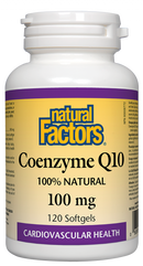 Natural Factors Coenzyme Q10  100% Natural   100 mg  120 Softgels