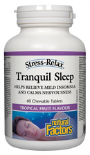 Natural Factors Tranquil Sleep®   60 Chewable Tablets Tropical Fruit Flavour