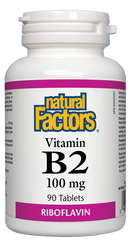 Natural Factors Vitamin B2  100 mg  90 Tablets