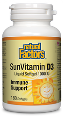 Natural Factors SunVitamin D3  1000 IU  180 Softgels
