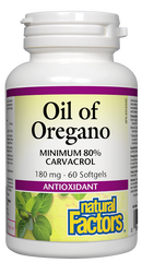 Natural Factors Oil of Oregano   180 mg  60 Softgels