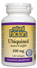 Natural Factors Ubiquinol Active CoQ10  100 mg  120 Softgels
